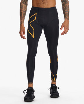 Light Speed Compression Tights, Black/Turmeric Reflective