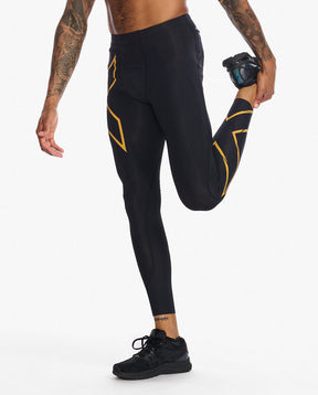 Light Speed Compression Tights, Black/Turmeric Reflective