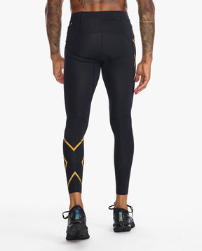 Light Speed Compression Tights, Black/Turmeric Reflective