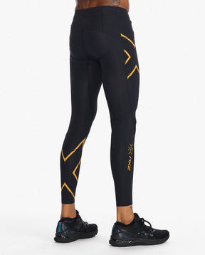 Light Speed Compression Tights, Black/Turmeric Reflective