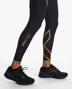 Light Speed Compression Tights, Black/Turmeric Reflective