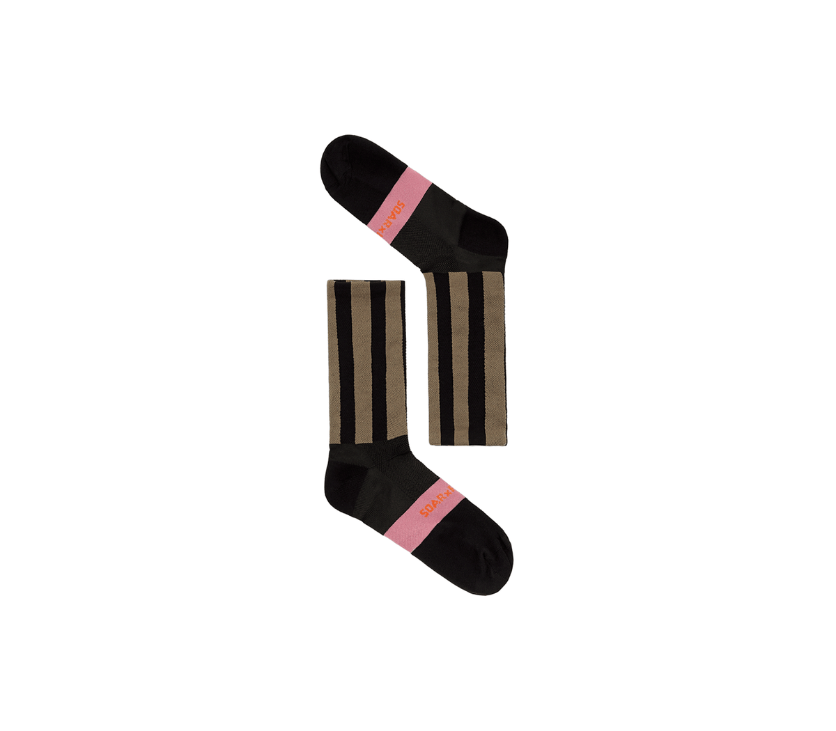 條紋圓領襪 |黑褐色