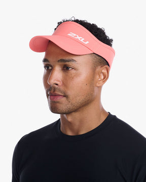 Run Visor, Hyper Coral/White